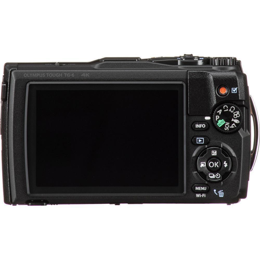 Olympus Tough TG-6 Action Camera, 12 Megapixel, Digital Image Stabilisation, 4x Wide-Angle Zoom, 4K Video, 120 fps, Wi-Fi, black