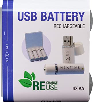 NeXtime 1200mAh AA USB Rechargeable Battery - 4 Pack - 3-4 years
