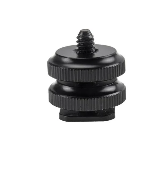 Reinforced Hot Shoe Aluminum Alloy 1/4 inch Screw Adapter with Double Nut for GoPro HERO5 /4 /3+ /3 /2 /1 (Accessories)
