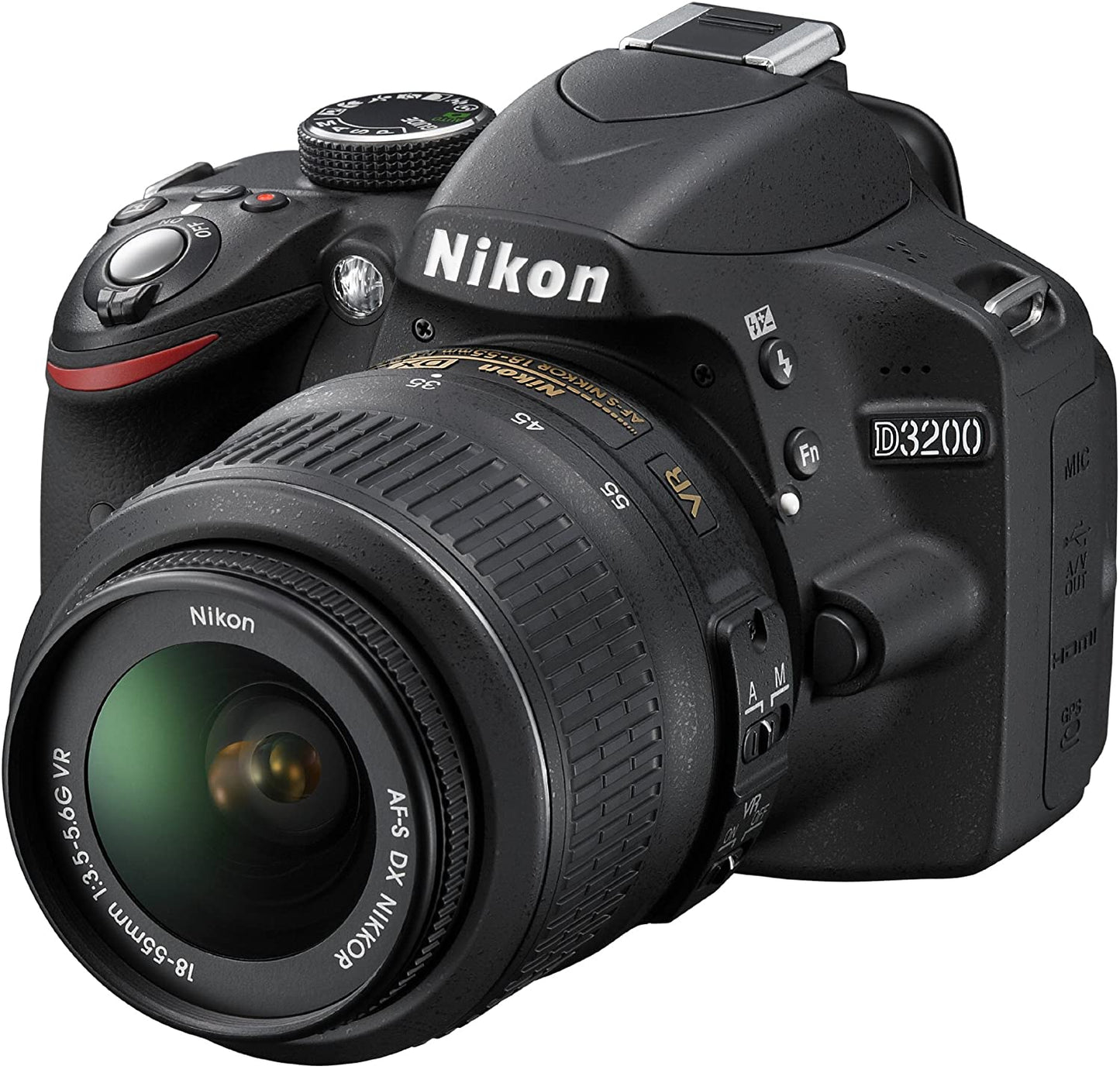 Nikon D3200 Camera 24.2 MP CMOS Digital SLR with 18-55mm f/3.5-5.6 Auto Focus-S DX VR NIKKOR Zoom Lens (Black) (USED) R 4500